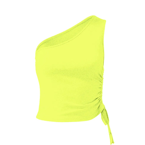 'Faer' One Shoulder Cropped Cami - Celes Fashion